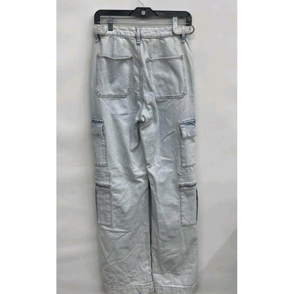 WeWoreWhat Utility Cargo Jeans  NWT Light Wash Size 27 - Picture 2 of 6
